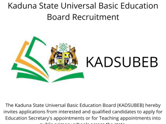 KADSUBEB Recruitment 2023/2024 Application Form Portal
